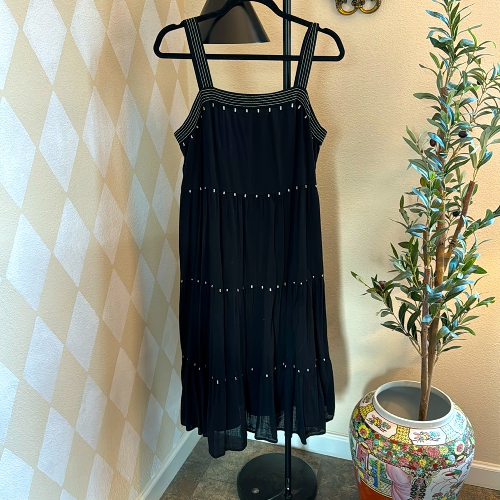 Black and White Midi Summer Dress